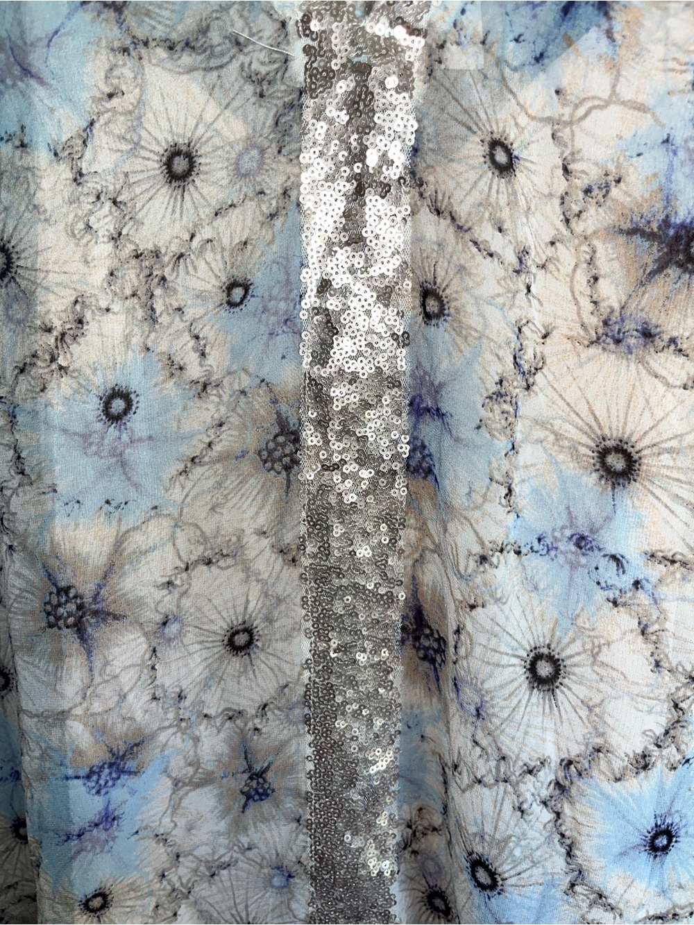 Anthropologie One September Lyla Tunic XS NWT Sequin Sheer Floral Blouse - Picture 3 of 6
